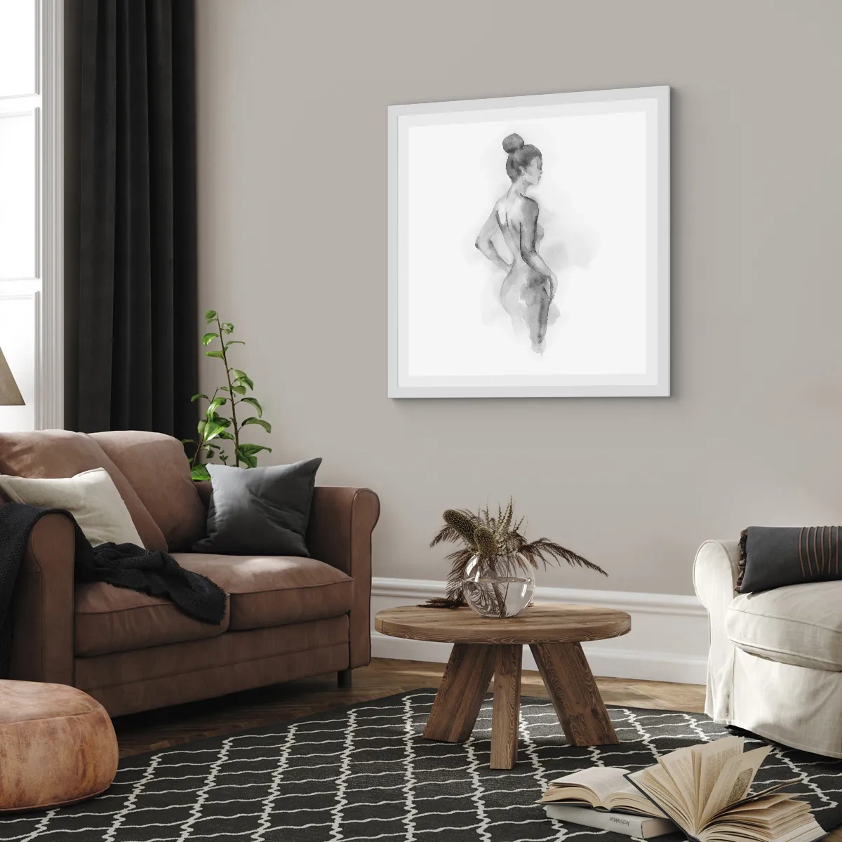 Póster en marco blanco - Tan hermosa como la pintura - 30x30 cm