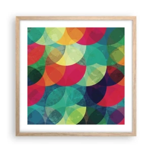 Póster en marco roble claro - Ascensión circular - 50x50 cm