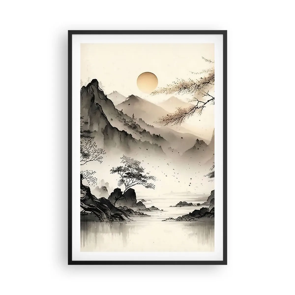 Póster en marco negro - El encanto único de Oriente - 61x91 cm