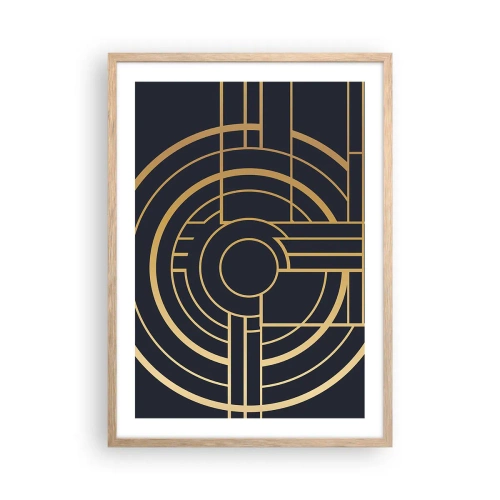 Póster en marco roble claro - Giro de los elementos - 50x70 cm