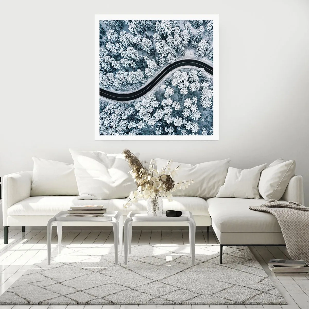 Póster - A través de un bosque invernal - 50x50 cm