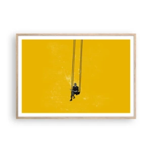 Póster en marco roble claro - Un día como cualquier otro - 100x70 cm