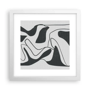 Póster en marco blanco - Juego abstracto en un laberinto - 30x30 cm