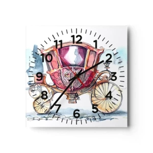 Reloj de pared - Reloj de vidrio - ¿A la boda o al baile? - 40x40 cm