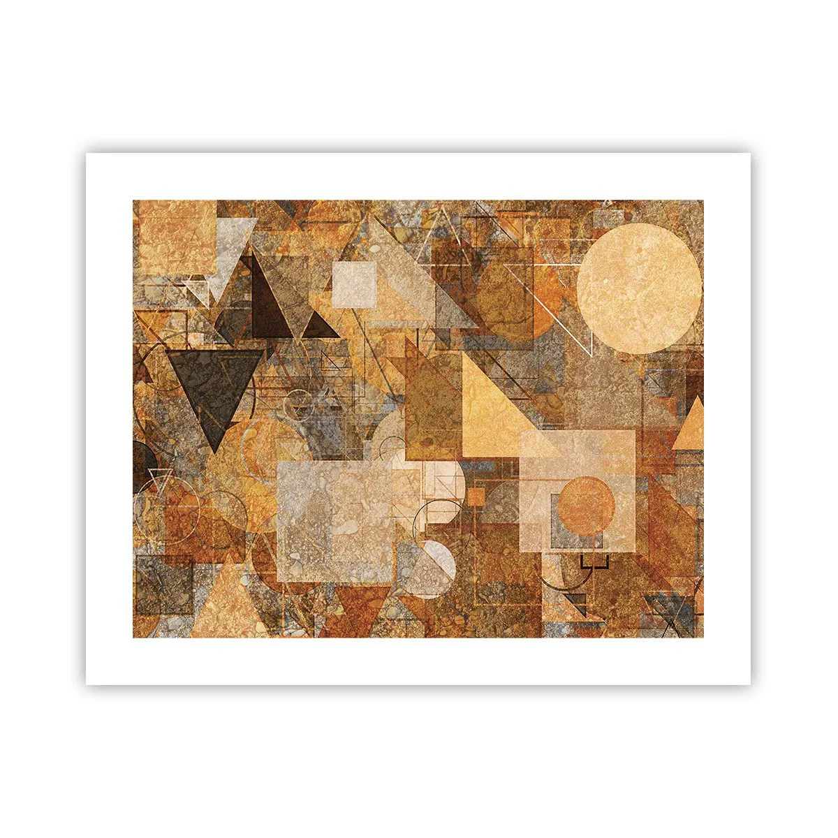 Póster - Estudio cubista en bronce - 50x40 cm