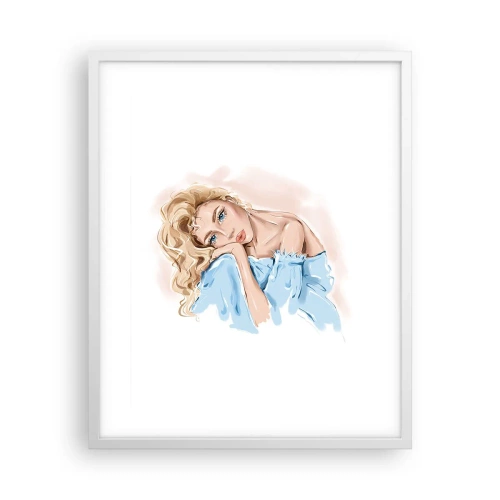 Póster en marco blanco - Soñar en azul - 40x50 cm