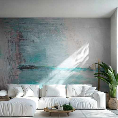 Fotomural personalizado Premium Canvas - Horizontalmente sobre el azul - Abstracción, Pedazo, Patrón moderno