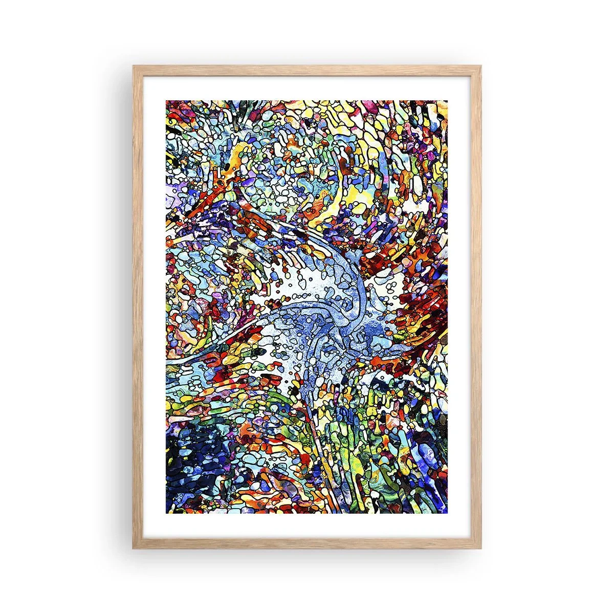 Póster en marco roble claro - Vidriera - 50x70 cm