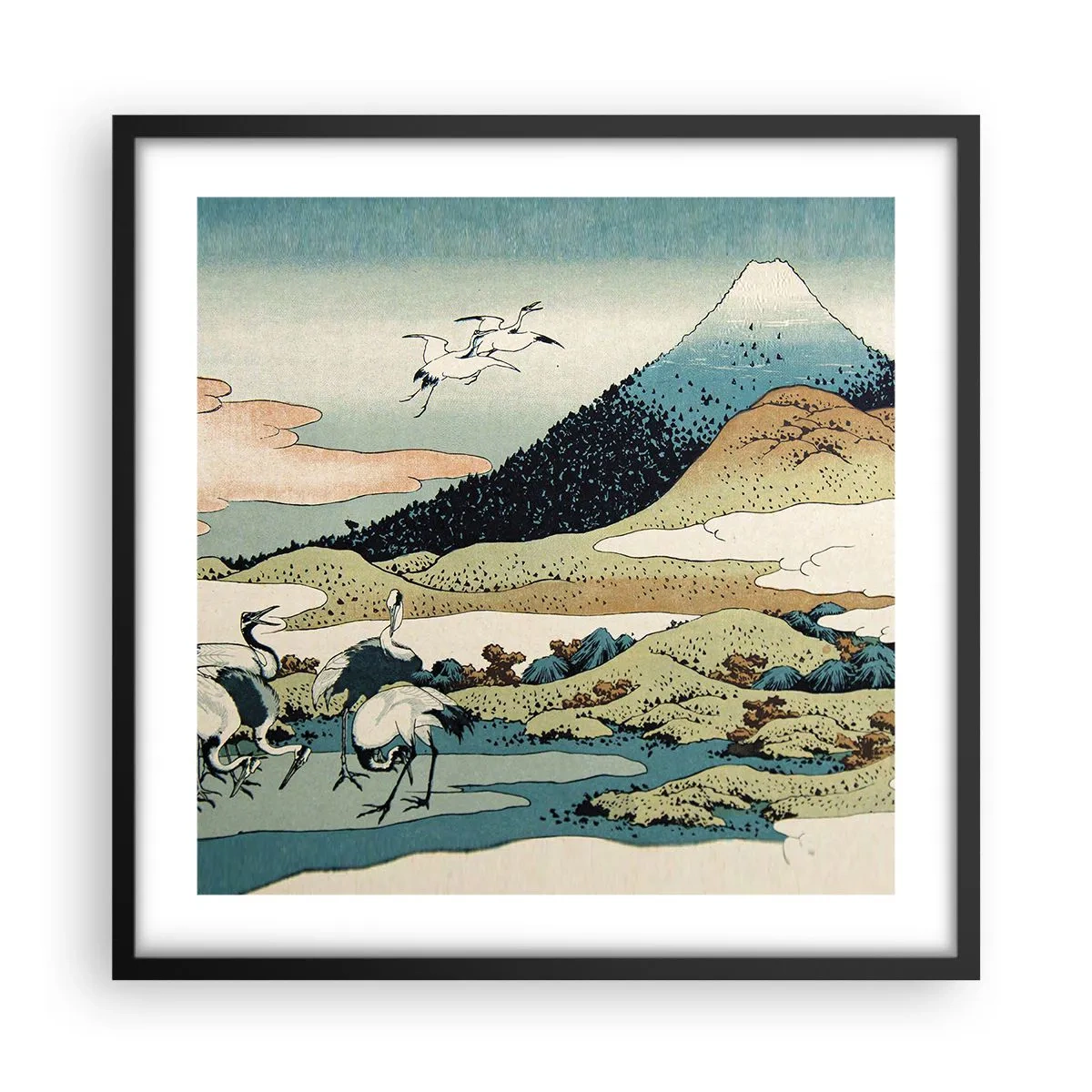 Póster en marco negro - Alma japonesa - 50x50 cm