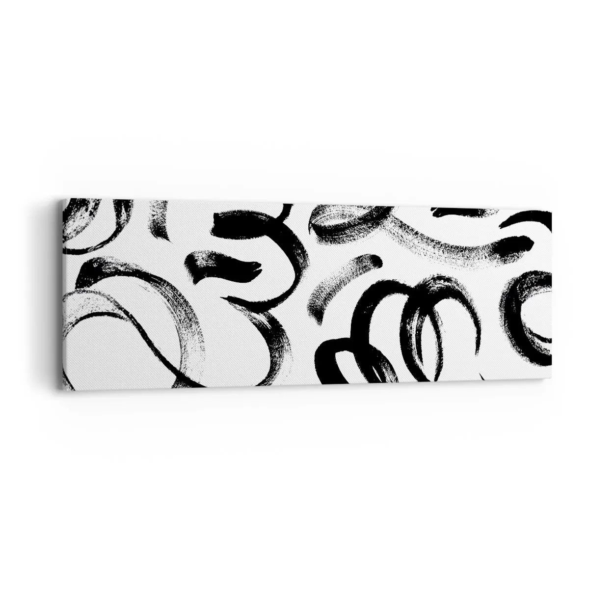 Cuadro sobre lienzo - Impresión de Imagen - Negro sobre blanco - 90x30 cm