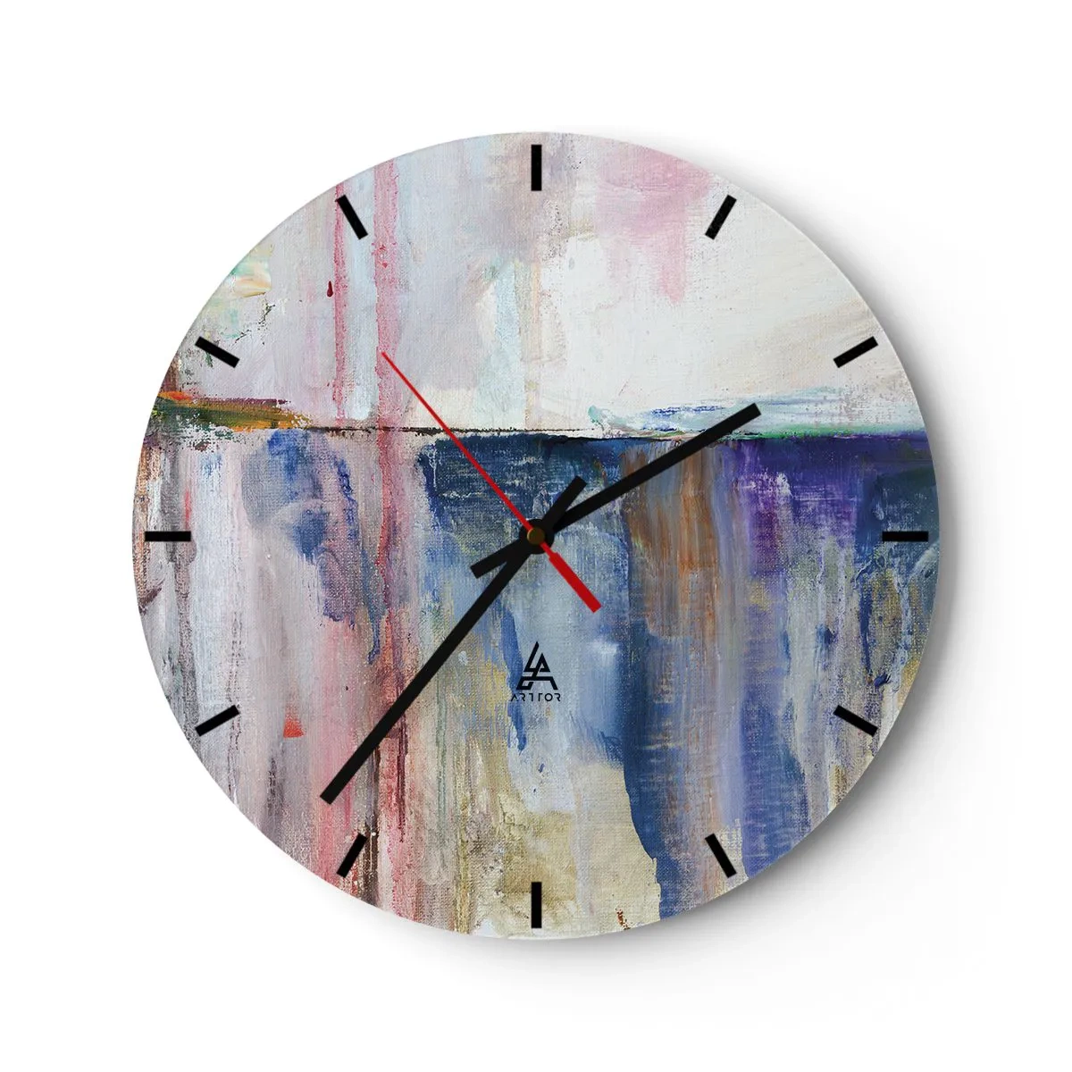 Reloj de pared - Reloj de vidrio - Impresiones y asociaciones de colores - 30x30 cm