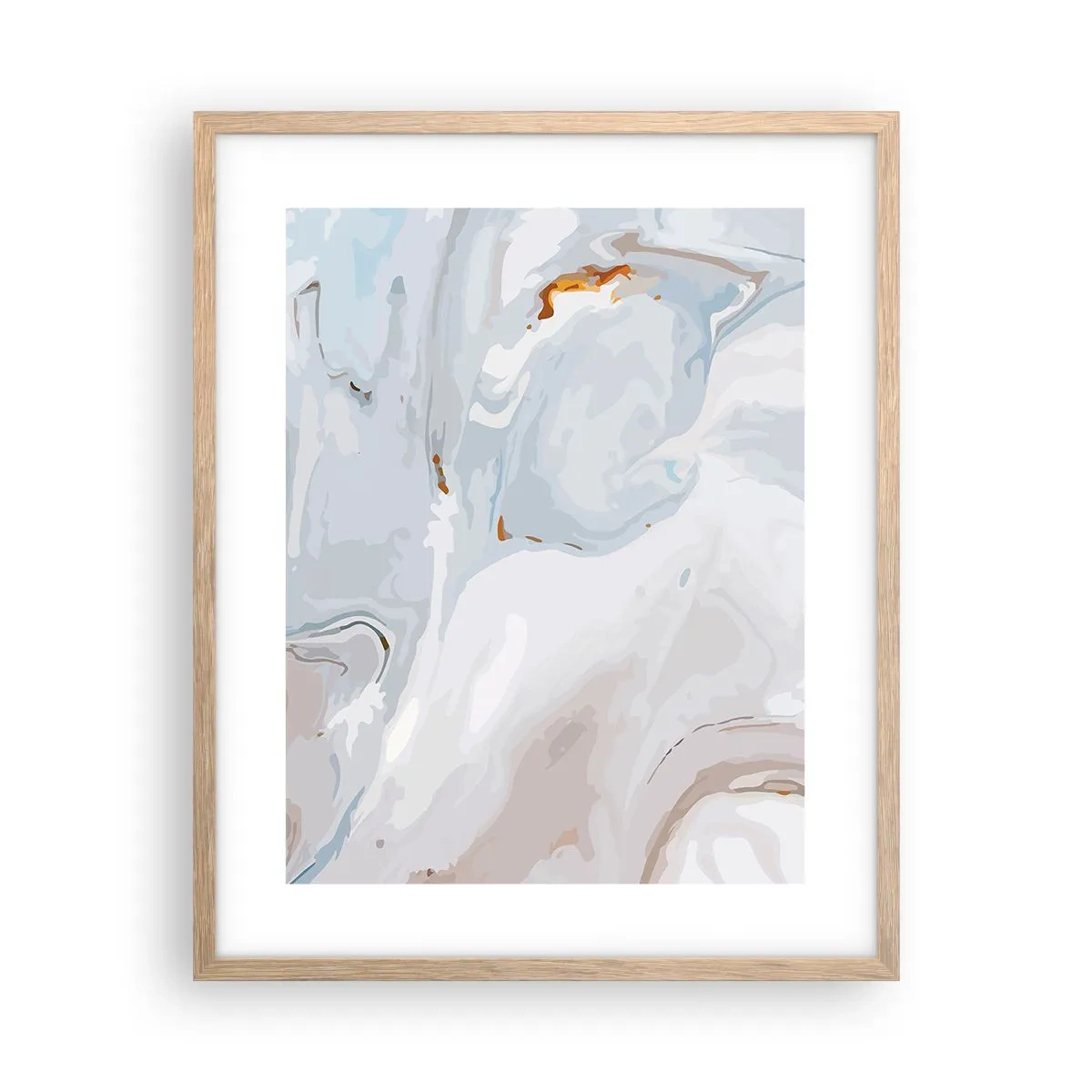 Póster en marco roble claro - Blanco fusión - 40x50 cm