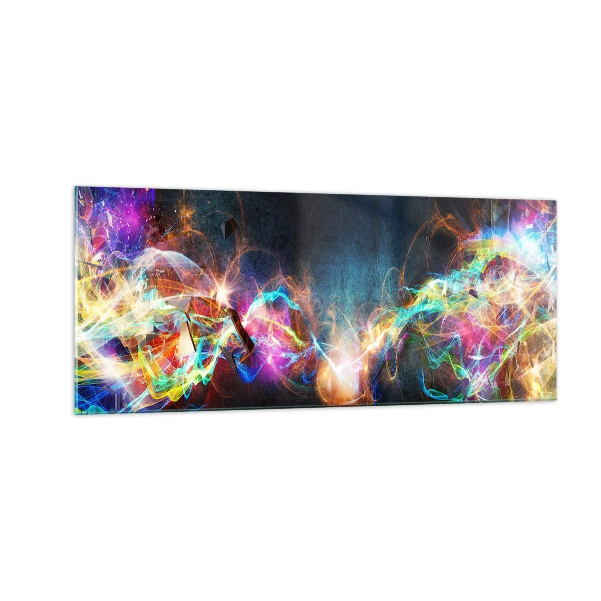 Cuadro sobre vidrio - Impresiones sobre Vidrio - Alegremente contra la oscuridad - 100x40 cm