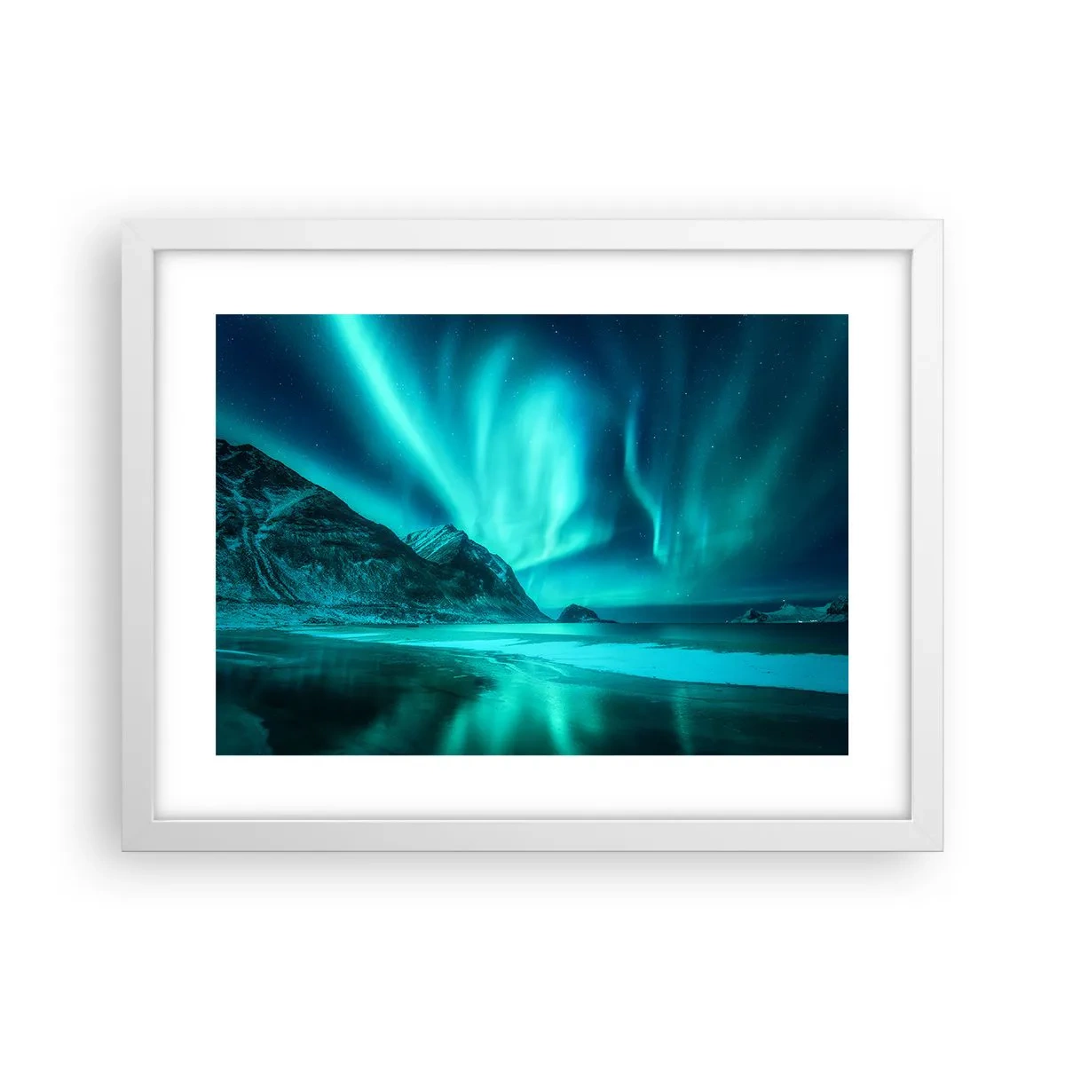 Póster en marco blanco - Maravillas del norte - 40x30 cm