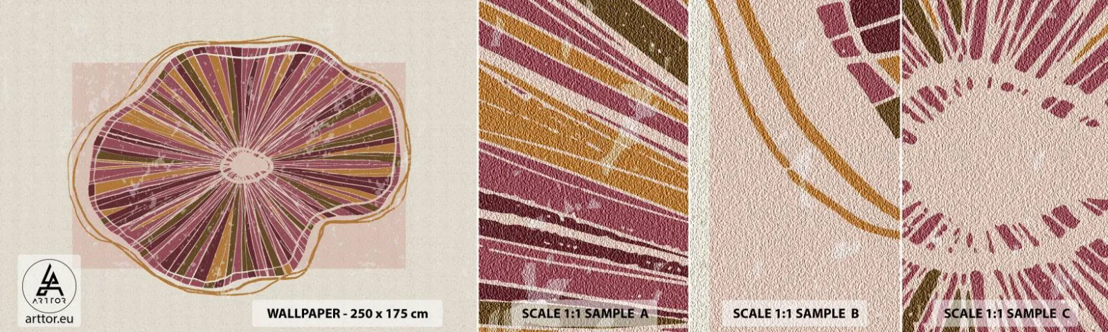 Muestra De Fotomural Standard Eco - Abstracción radiante - bohemia, Minimalismo, Abstracción - 100x30 cm