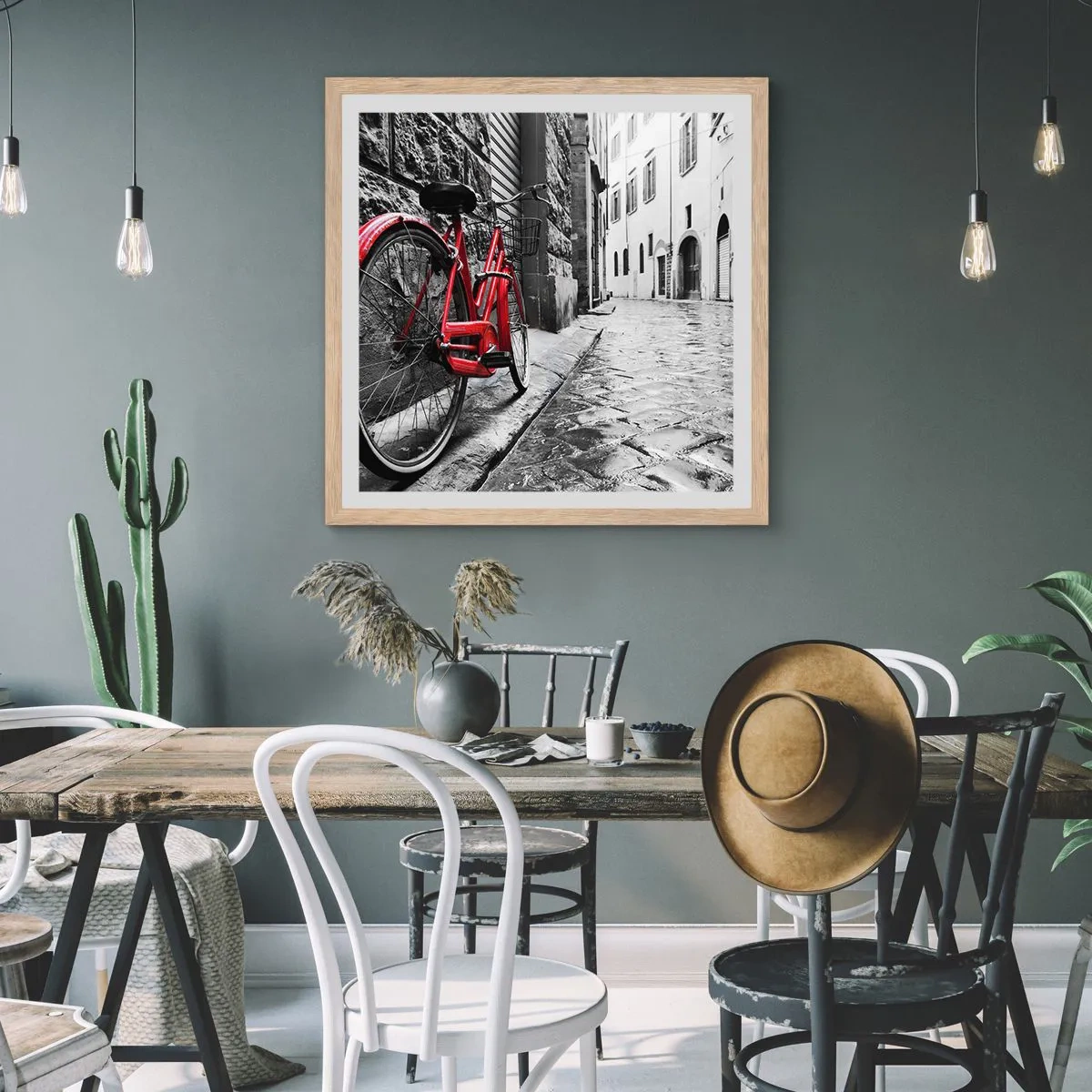 Póster en marco roble claro - La verdadera belleza no envejece - 30x30 cm