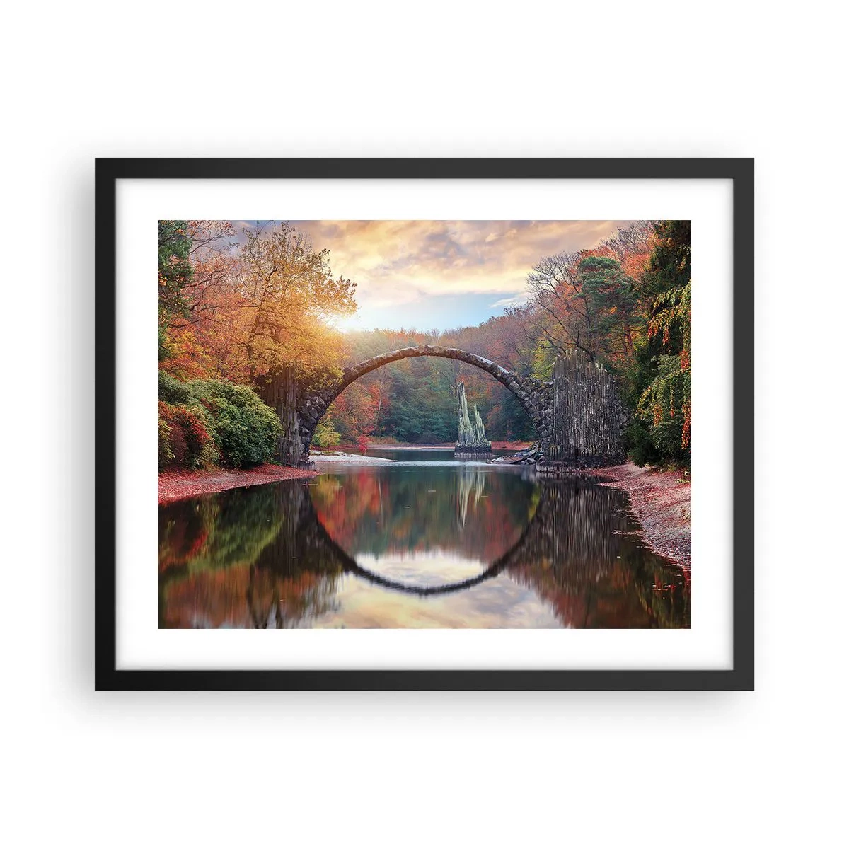 Póster en marco negro - Al otro lado del espejo - 50x40 cm