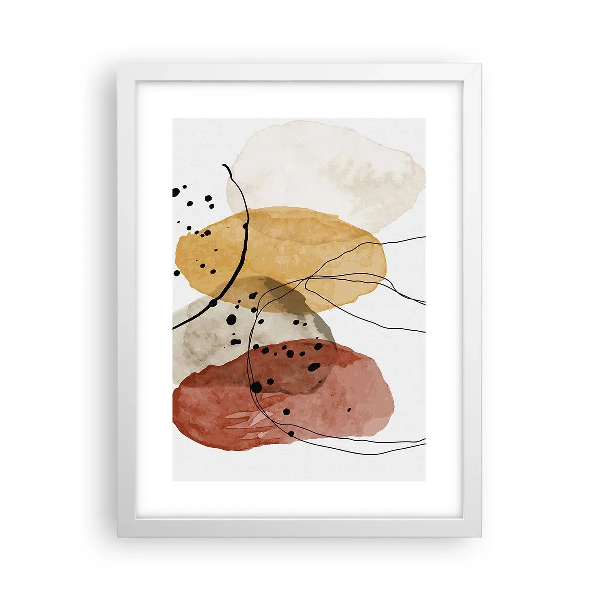 Póster en marco blanco - Líneas y transparencias - 30x40 cm