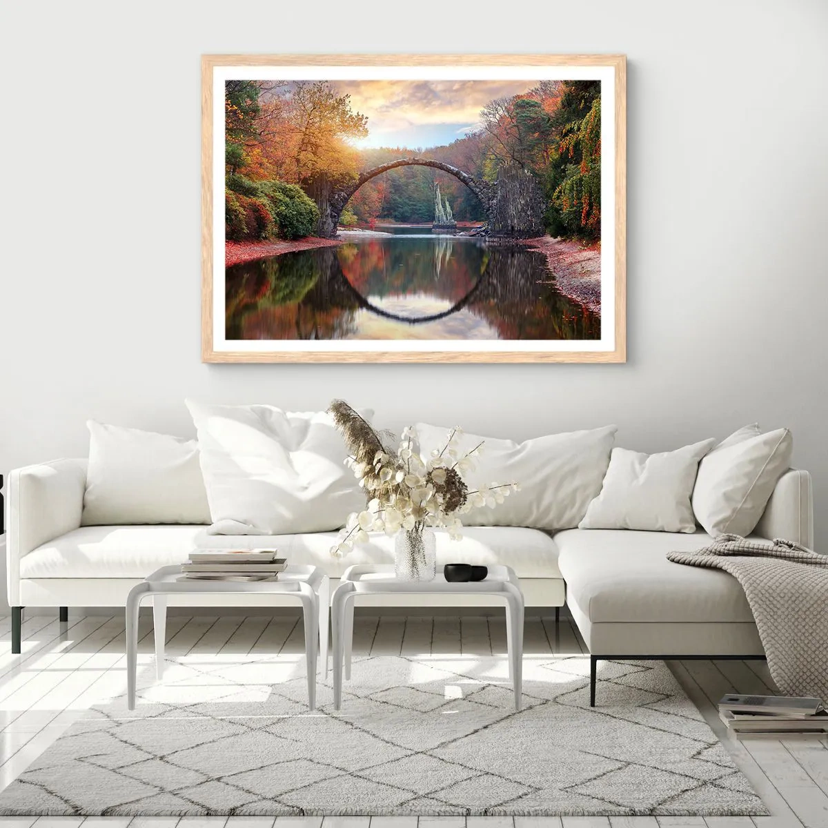 Póster en marco roble claro - Al otro lado del espejo - 40x30 cm