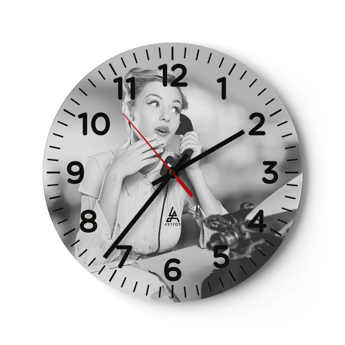 Reloj de pared - Reloj de vidrio - ¿Diga?, estamos en los años 50. - 30x30 cm