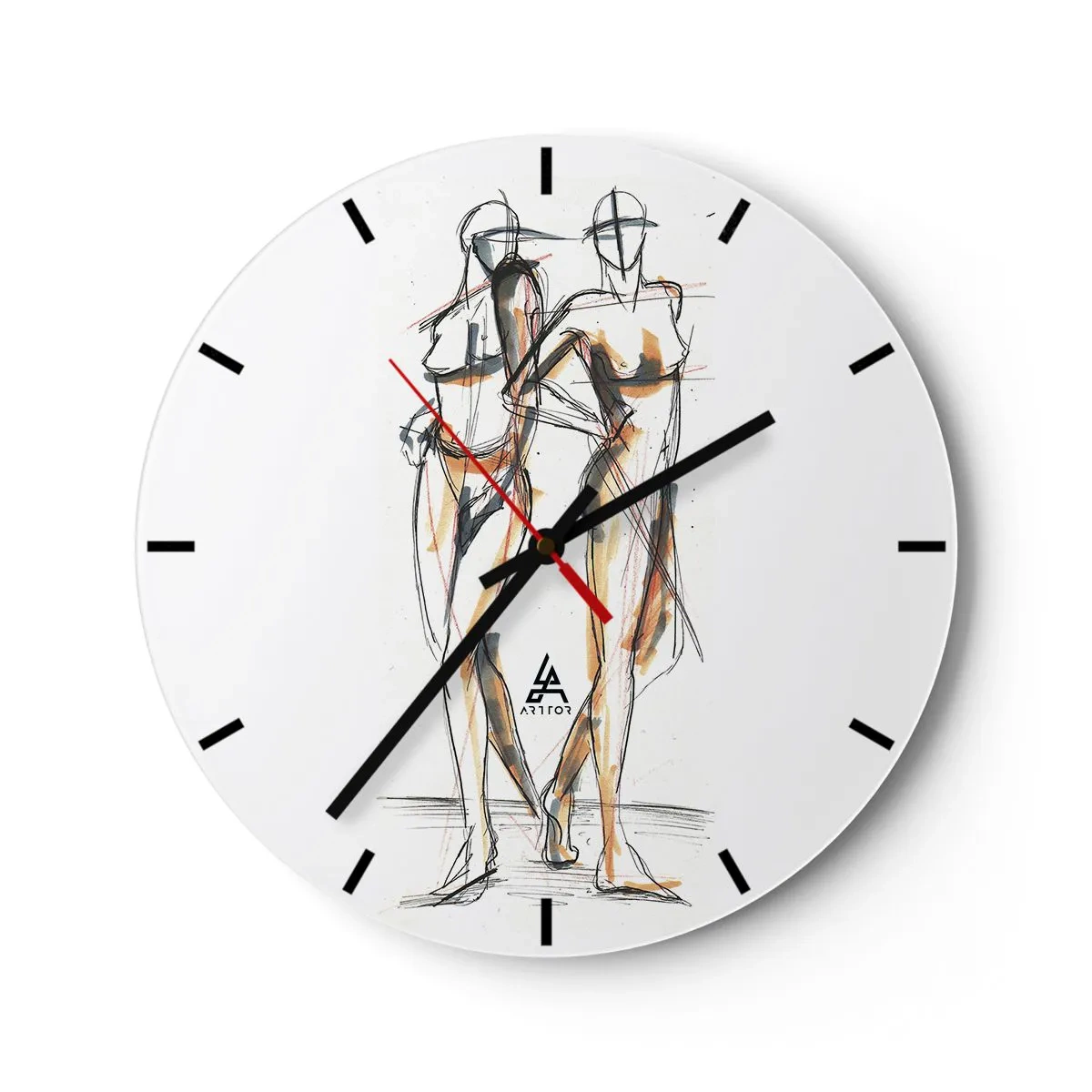 Reloj de pared - Reloj de vidrio - Un estudio sobre el encanto - 40x40 cm