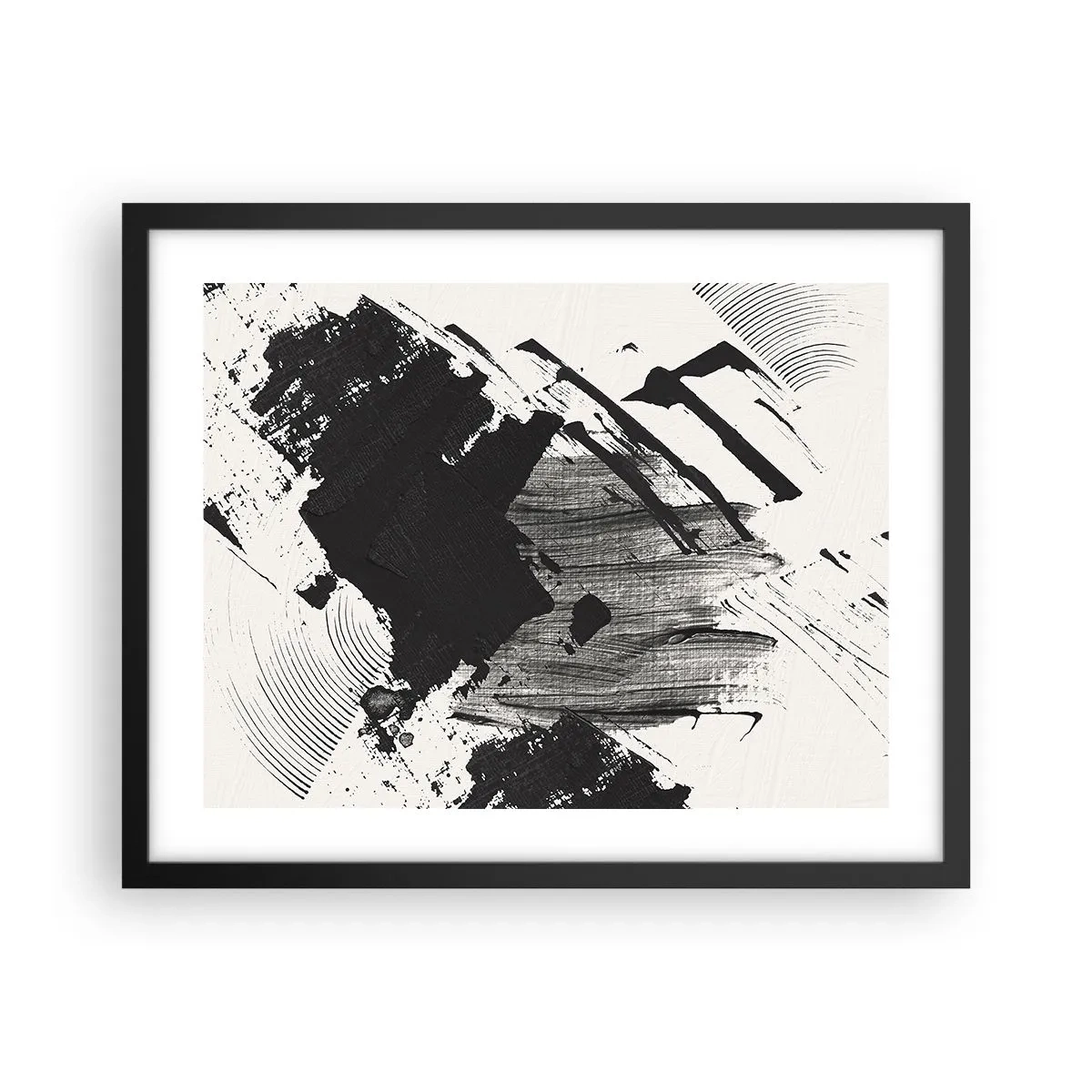 Póster en marco negro - Abstracción: la expresión del negro - 50x40 cm