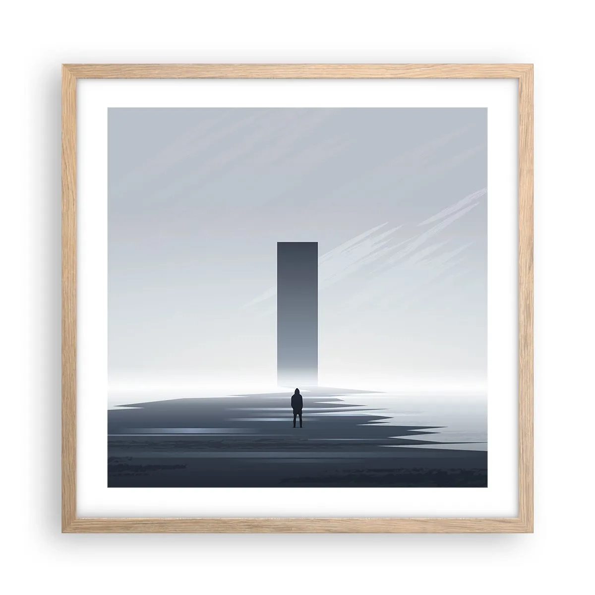 Póster en marco roble claro - ¿Oportunidad o amenaza? - 50x50 cm