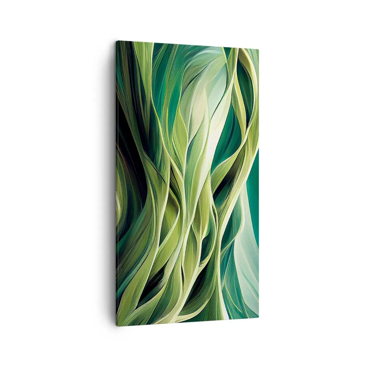 Cuadro sobre lienzo - Impresión de Imagen - Un juego abstracto de color verde - 45x80 cm