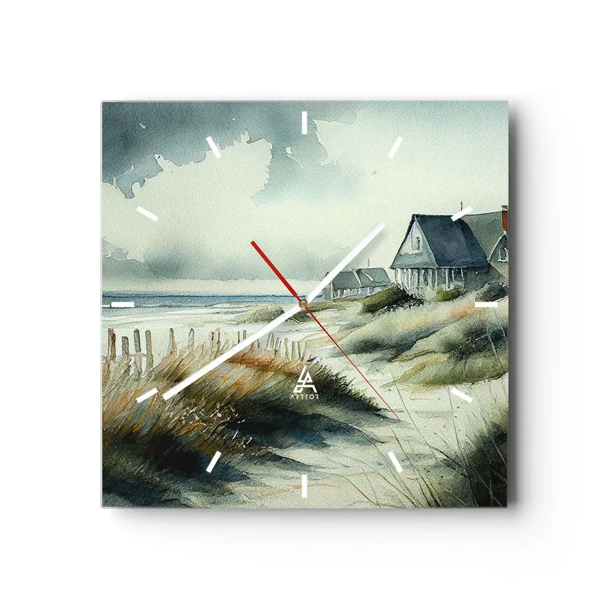 Reloj de pared - Reloj de vidrio - Lejos del bullicio - 40x40 cm