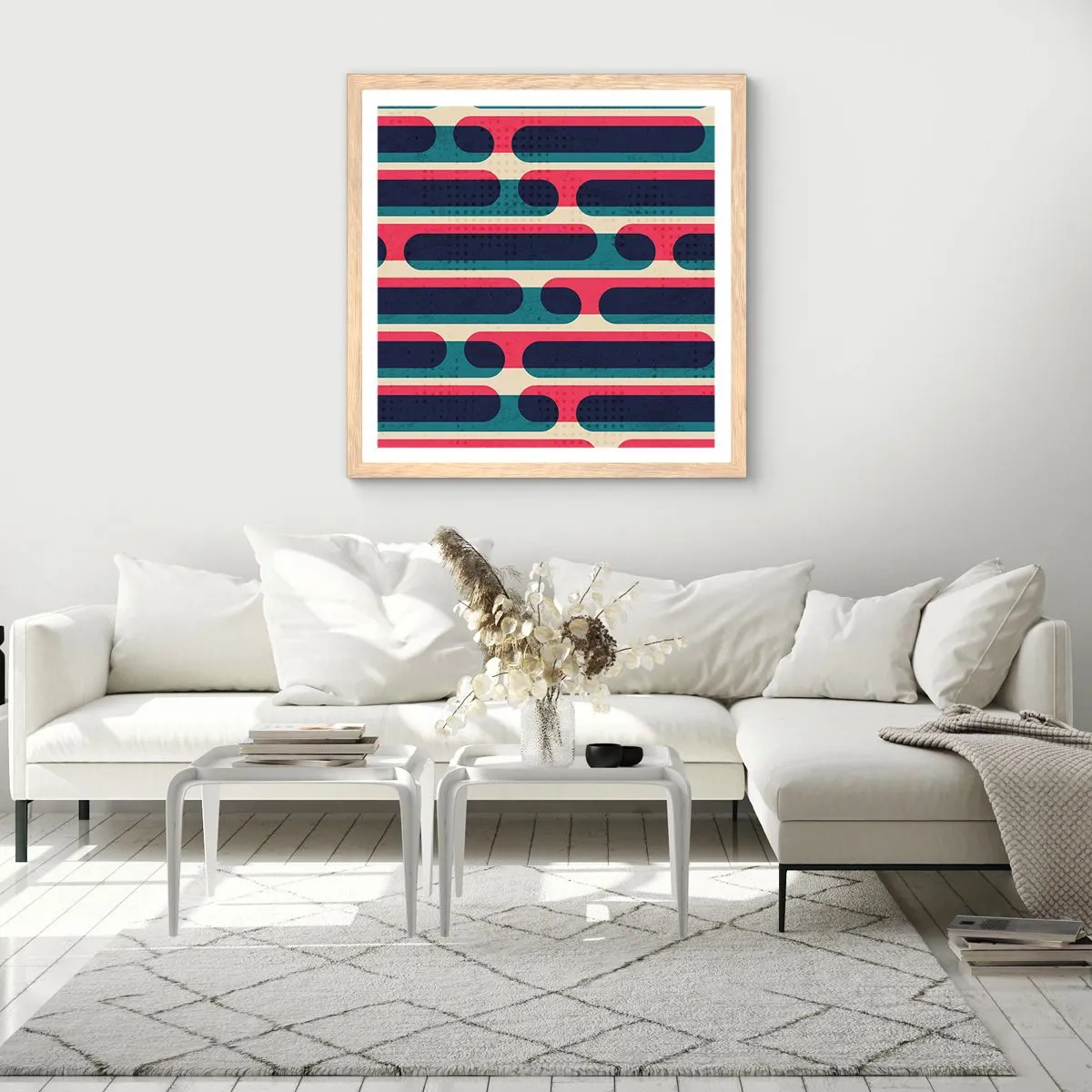 Póster en marco roble claro - Profundidad y relieve - 60x60 cm