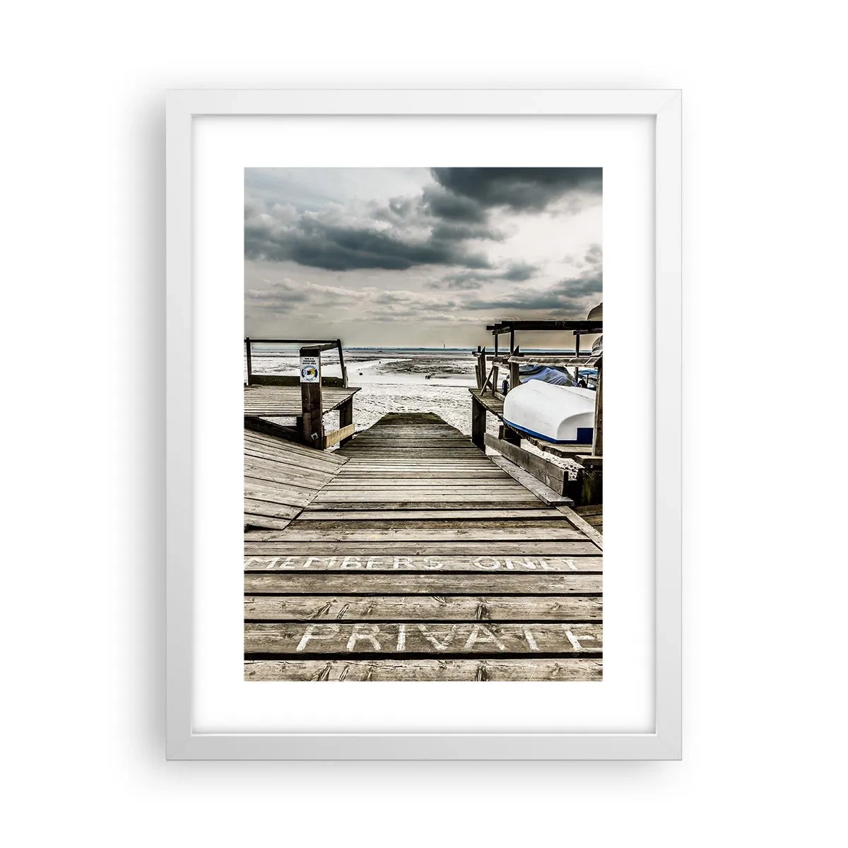 Póster en marco blanco - La playa del norte - 30x40 cm