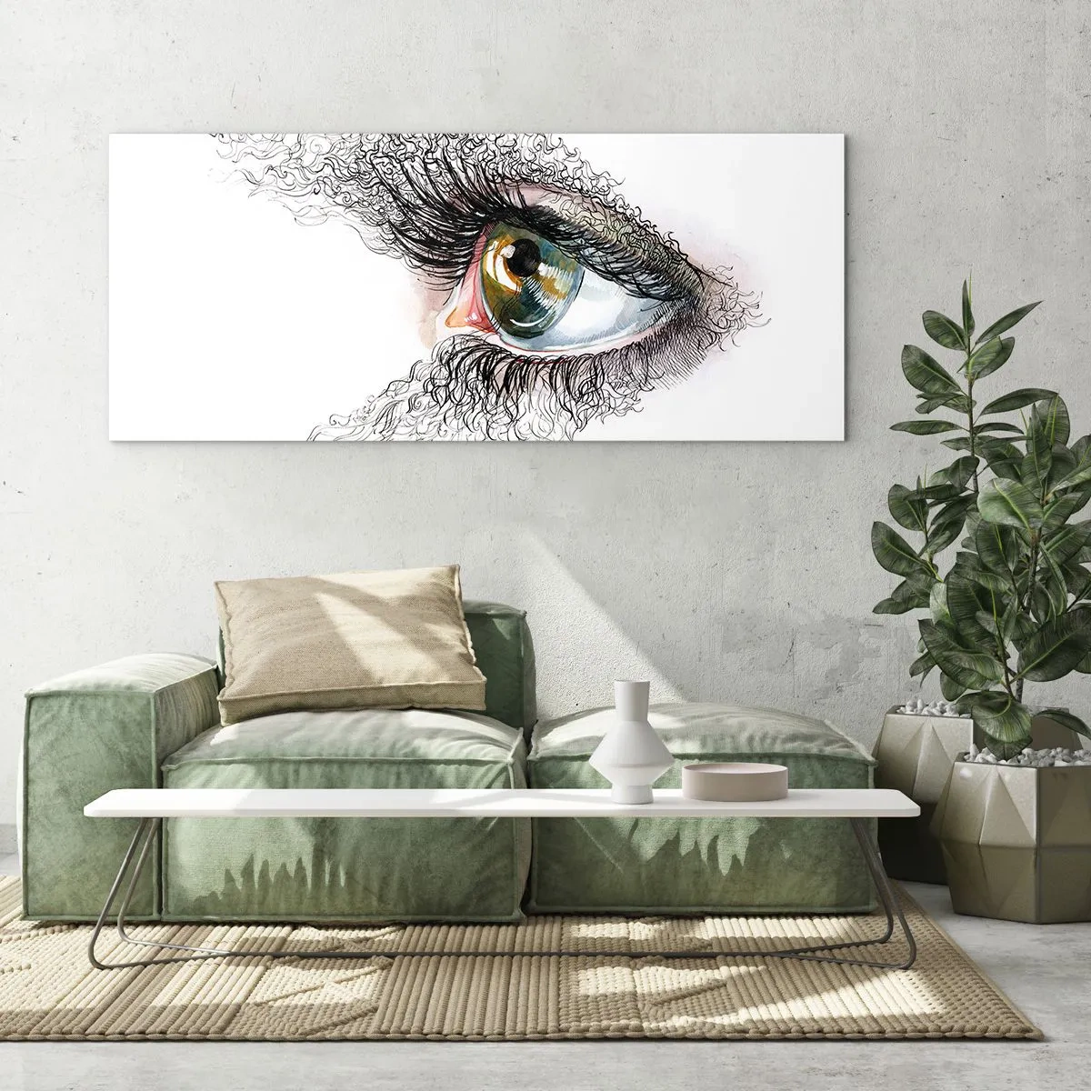 Cuadro sobre vidrio - Impresiones sobre Vidrio - Mira directamente a tu alma - 90x30 cm