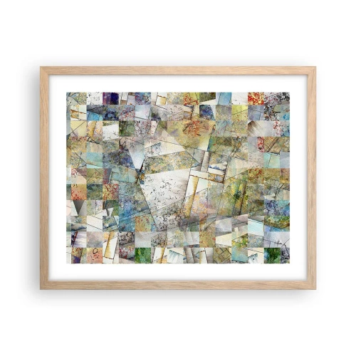 Póster en marco roble claro - Remodelación geométrica - 50x40 cm