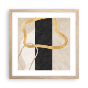 Póster en marco roble claro - Formas en bucle - 40x40 cm