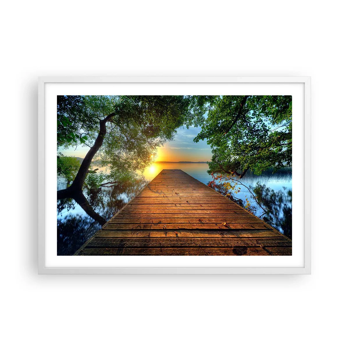 Póster en marco blanco - Tómate tu tiempo, siéntate - 70x50 cm