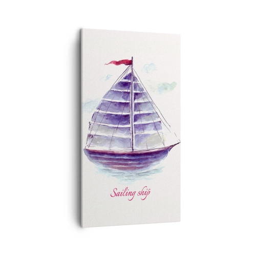 Cuadro sobre lienzo - Impresión de Imagen - Velas izadas y aguas tranquilas - 45x80 cm