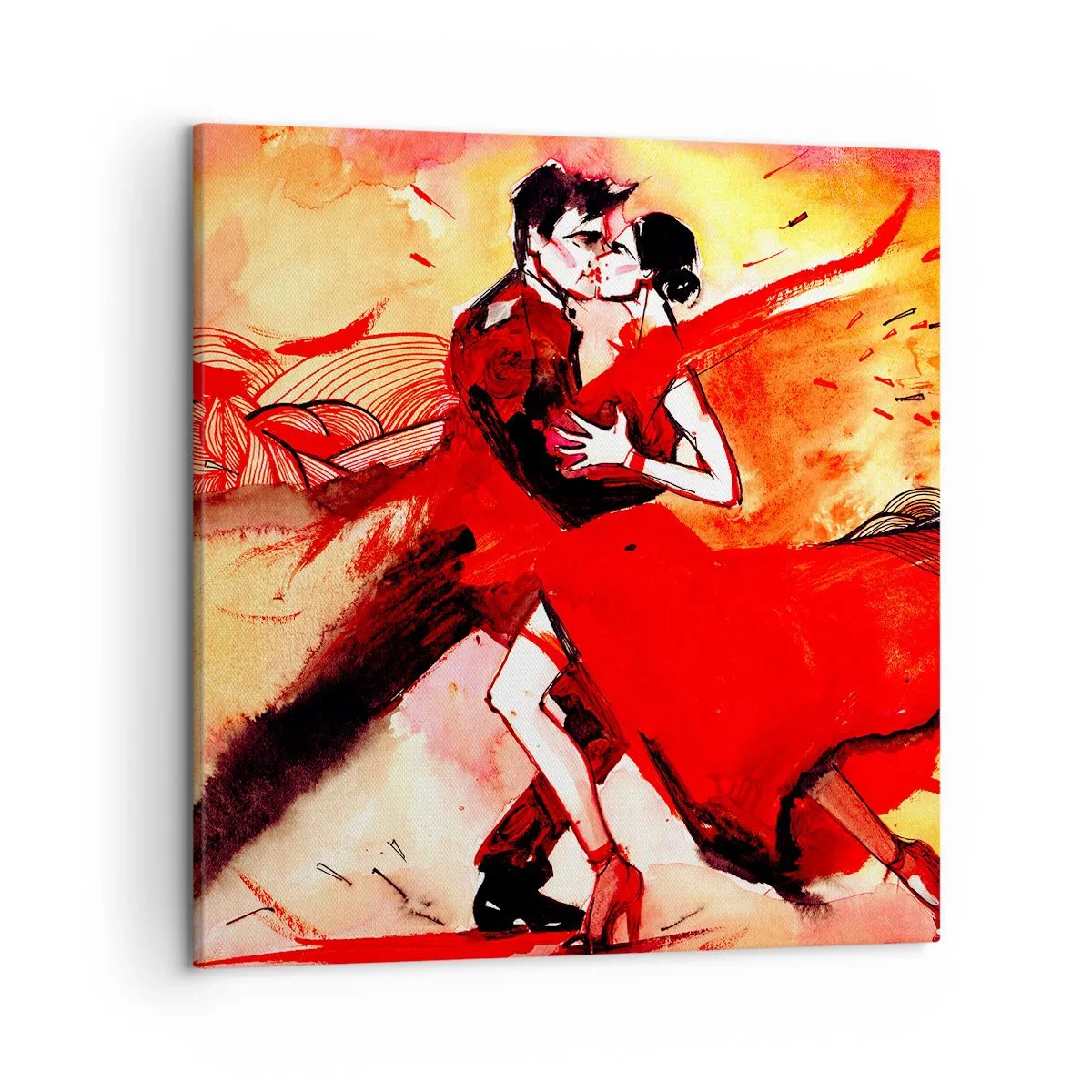 Cuadro sobre lienzo - Impresión de Imagen - Ritmo púrpura de la pasión - 50x50 cm