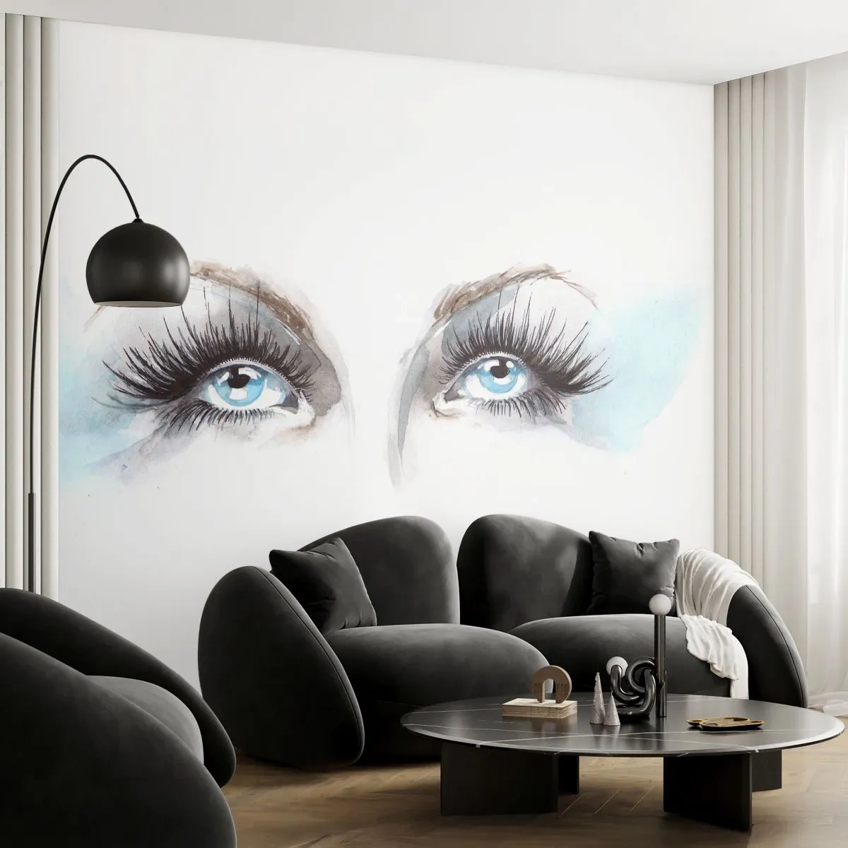 Fotomural Autadhesivo Deluxe Sticker - ¿Los ojos de un ángel? - cara de mujer, ojos femeninos, Pedazo - 100x70 cm