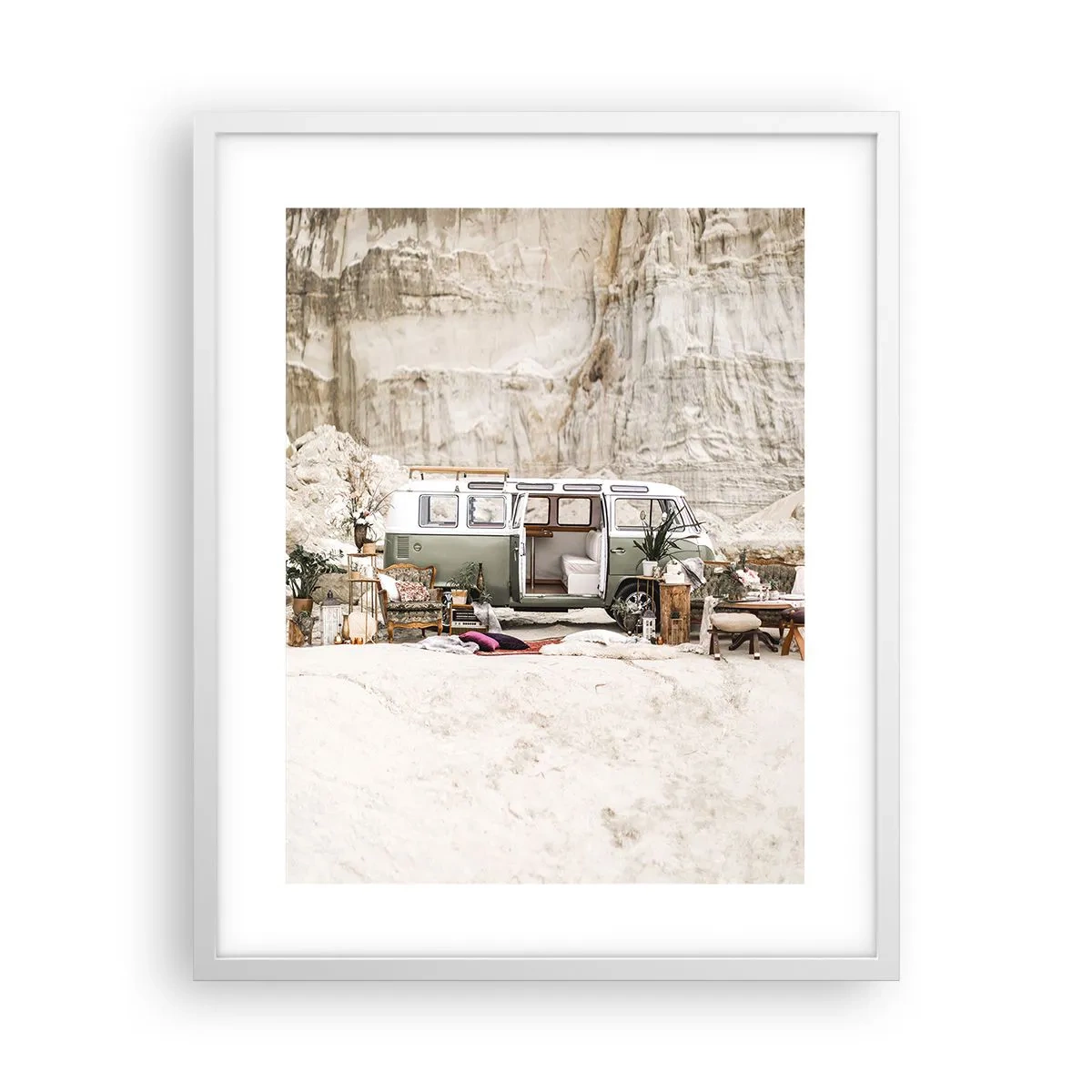 Póster en marco blanco - Hora de empezar el viaje - 40x50 cm