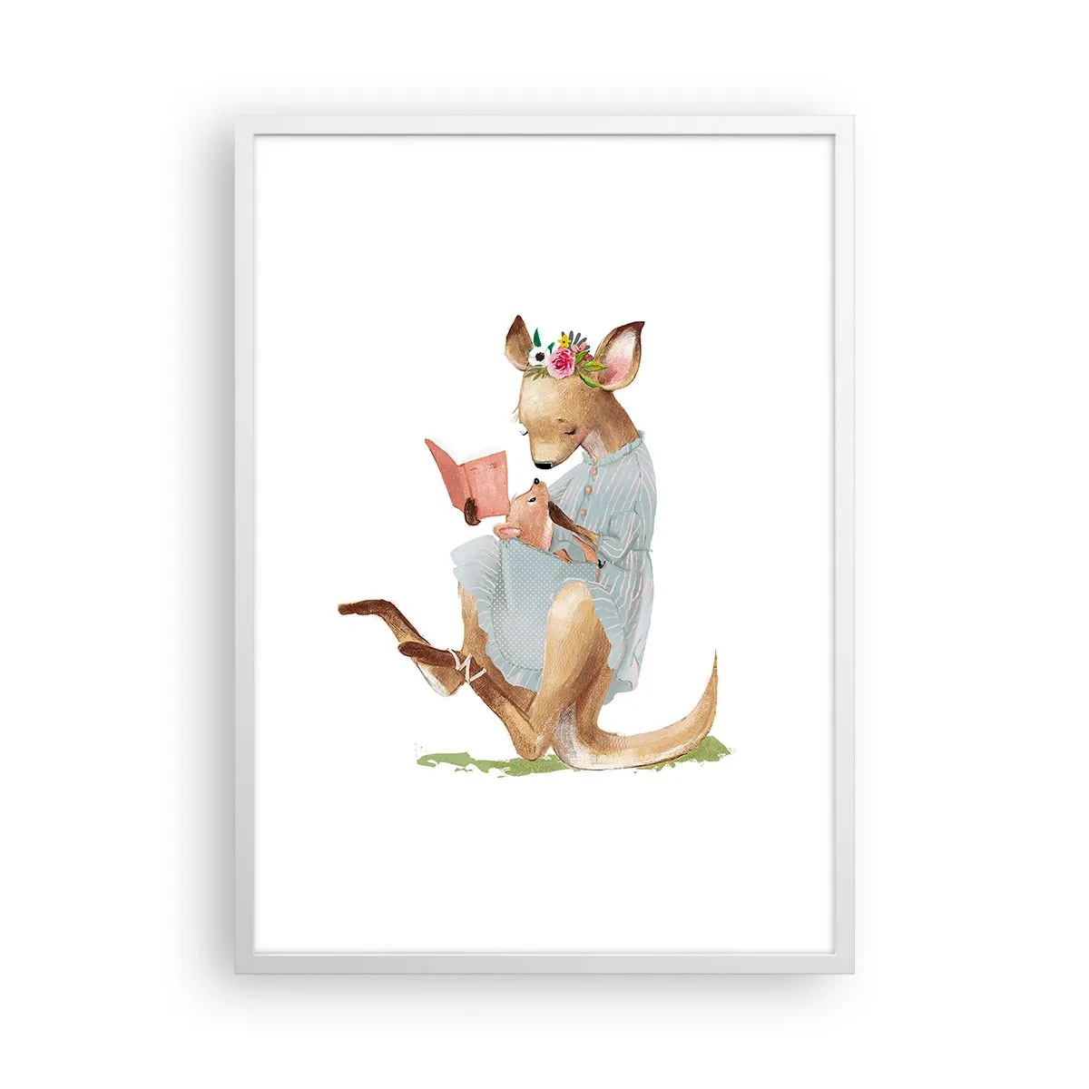 Póster en marco blanco - Léeme un cuento, mamá - 50x70 cm