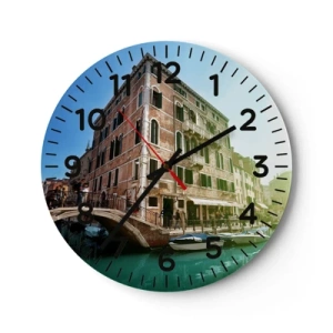 Reloj de pared - Reloj de vidrio - Venecia - Amore Mio - 40x40 cm