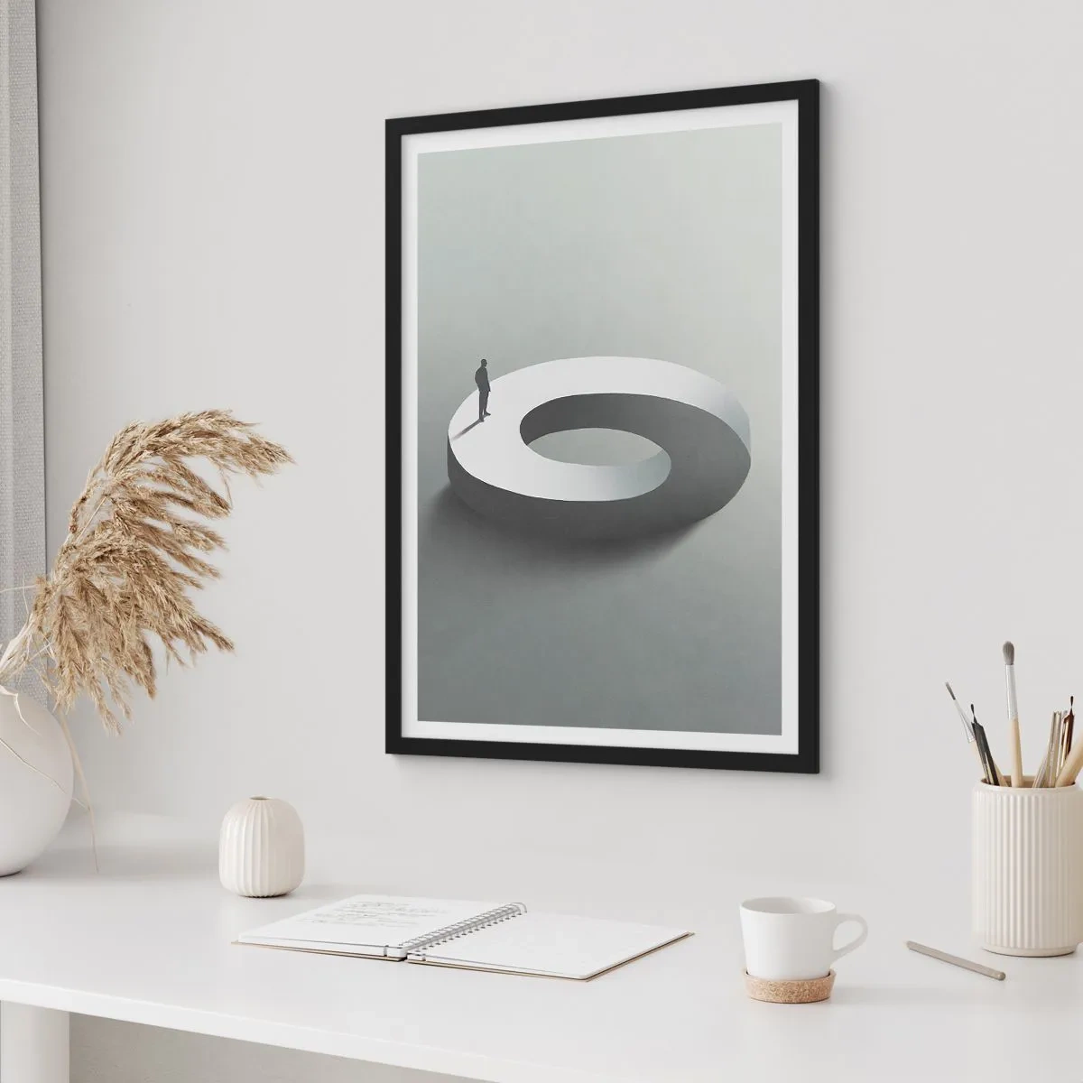 Póster en marco negro - Ser sabio no es una labor sencilla - 30x40 cm