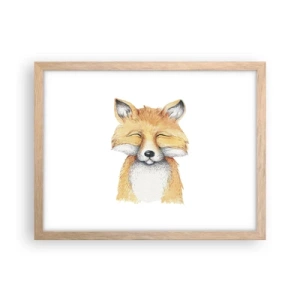 Póster en marco roble claro - Humor de zorro - 40x30 cm