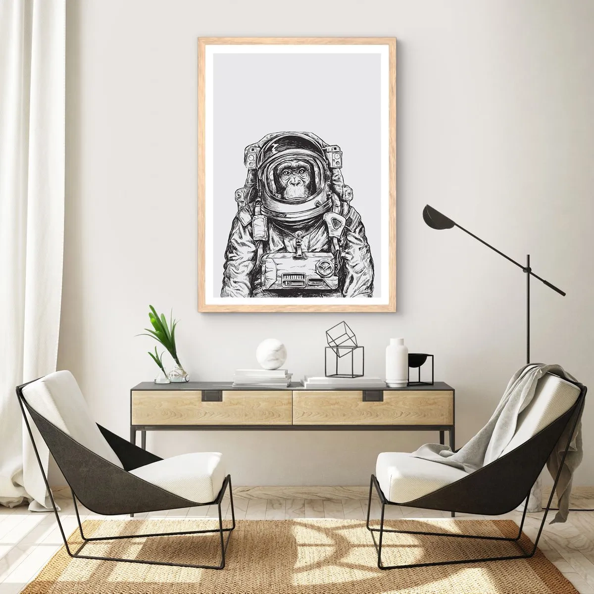 Póster en marco roble claro - Evolución alternativa - 70x100 cm