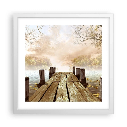 Póster en marco blanco - La leve tristeza del otoño - 40x40 cm