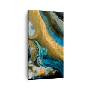 Cuadro sobre lienzo - Impresión de Imagen - Azul - amarillo - influencia mutua - 45x80 cm