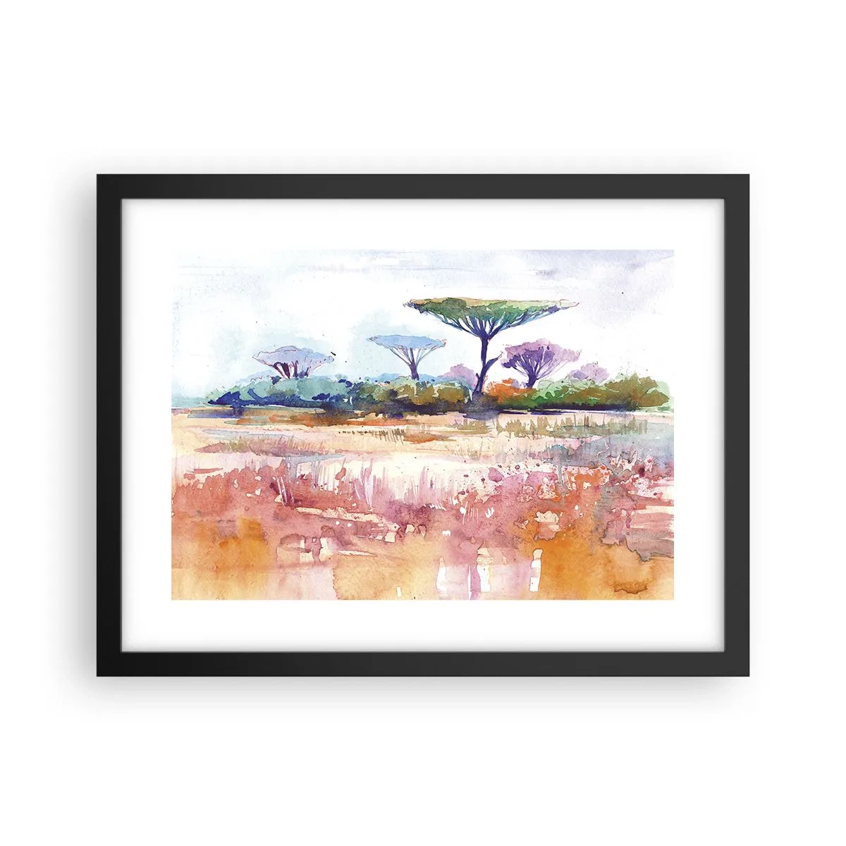 Póster en marco negro - Colores de la sabana - 40x30 cm