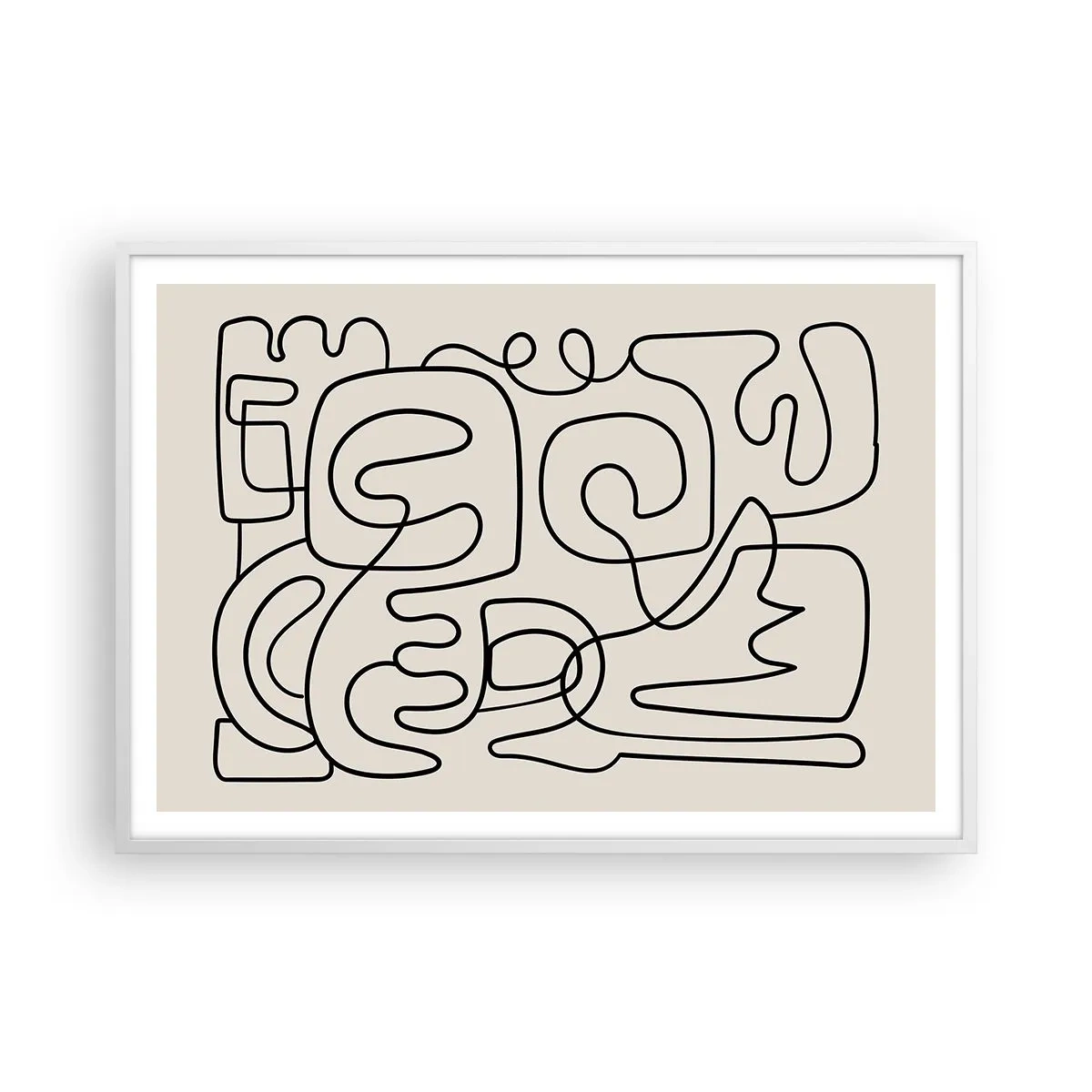 Póster en marco blanco - El camino correcto - 100x70 cm