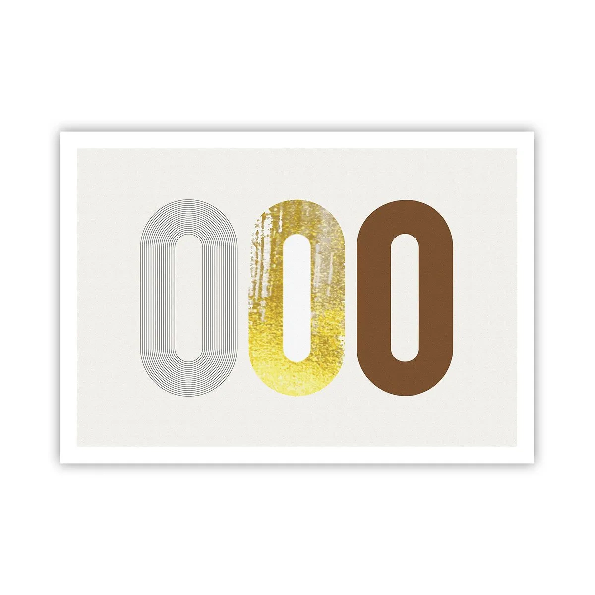 Póster - Motivo abstracto de tres formas geométricas - 100x70cm - ¡Ooo! - Decoración de pared moderna para salón y dormitorio ARTTOR