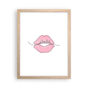 Póster en marco roble claro - ¿Listo para un beso? - 30x40 cm